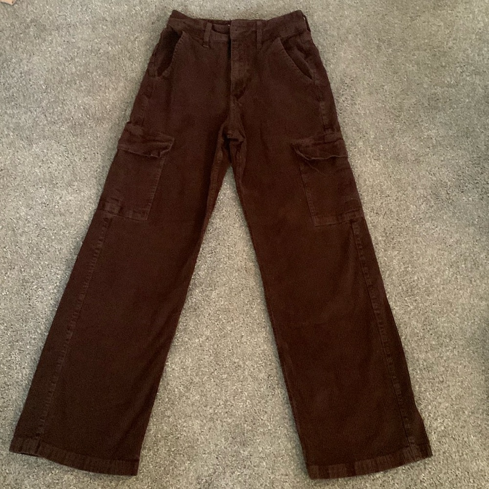 Hollister high rise baggy corduroy cargo pants size 26